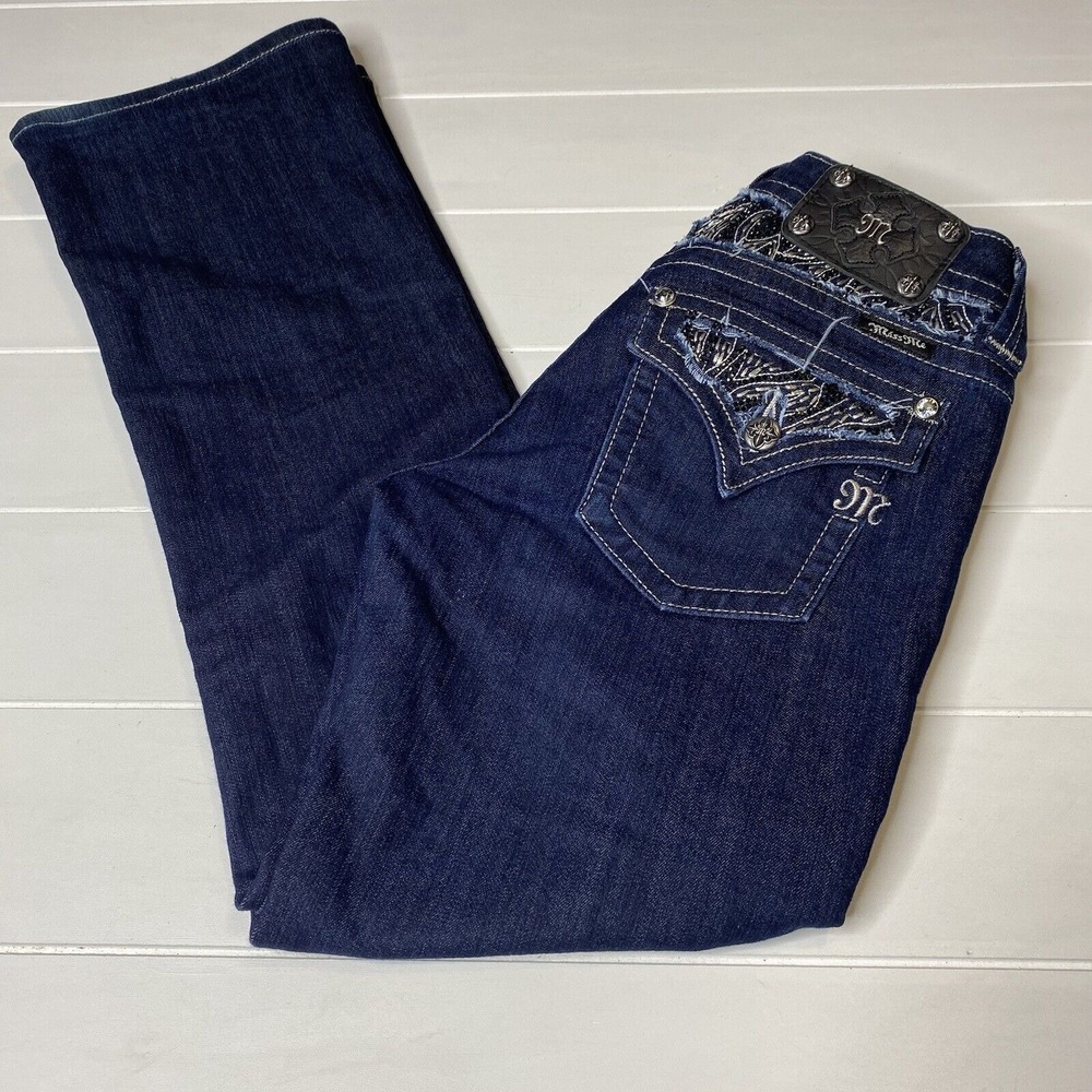 Miss Me Easy Boot Jeans Women's Dark Wash Blue Size 28‎  (30X 29.5)